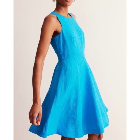 BODEN Carla Blue Linen Dress Sz 6 - threedaughtersproperties.com